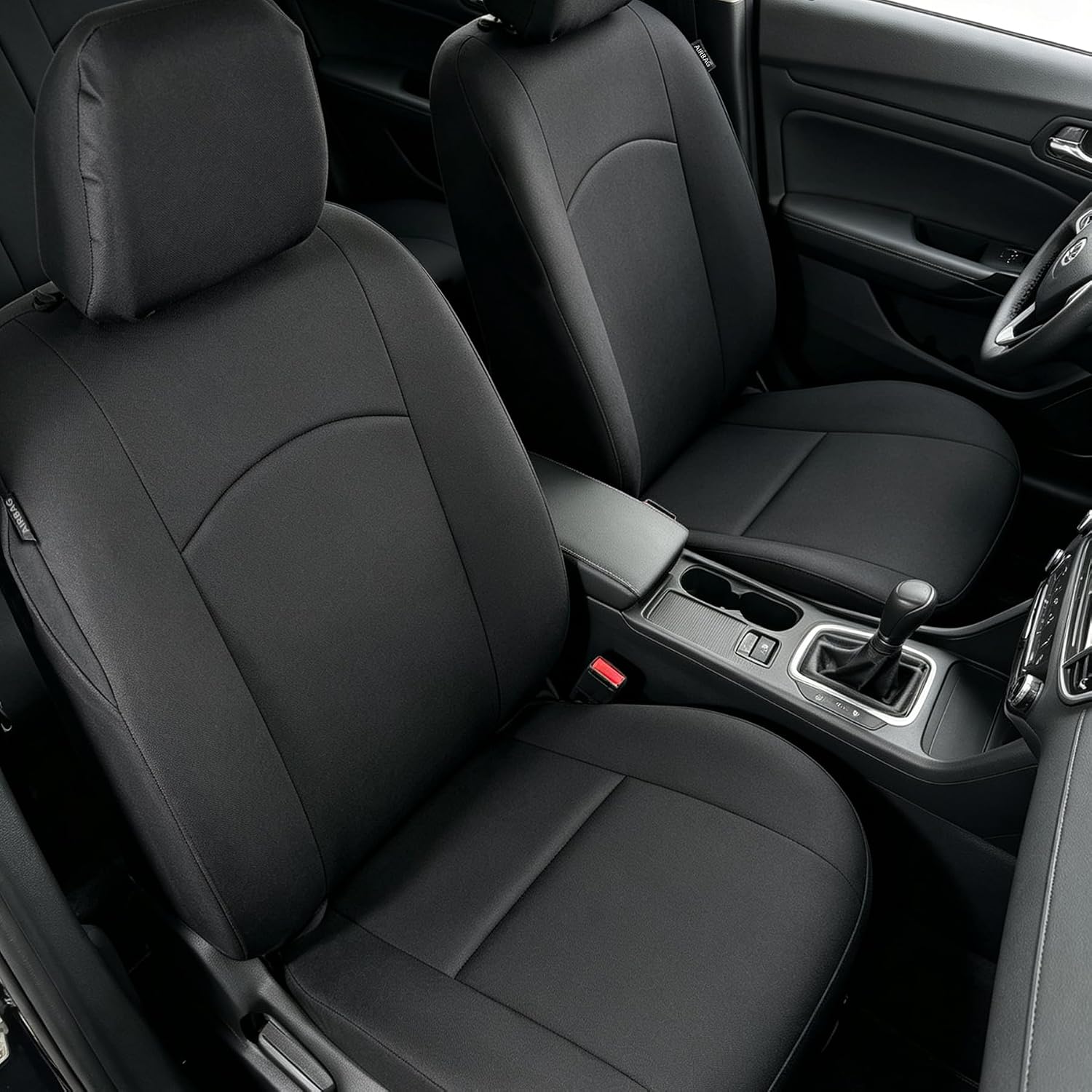 Champlus Waterproof Front Seat Covers for Cars, Trucks, SUVs, Black