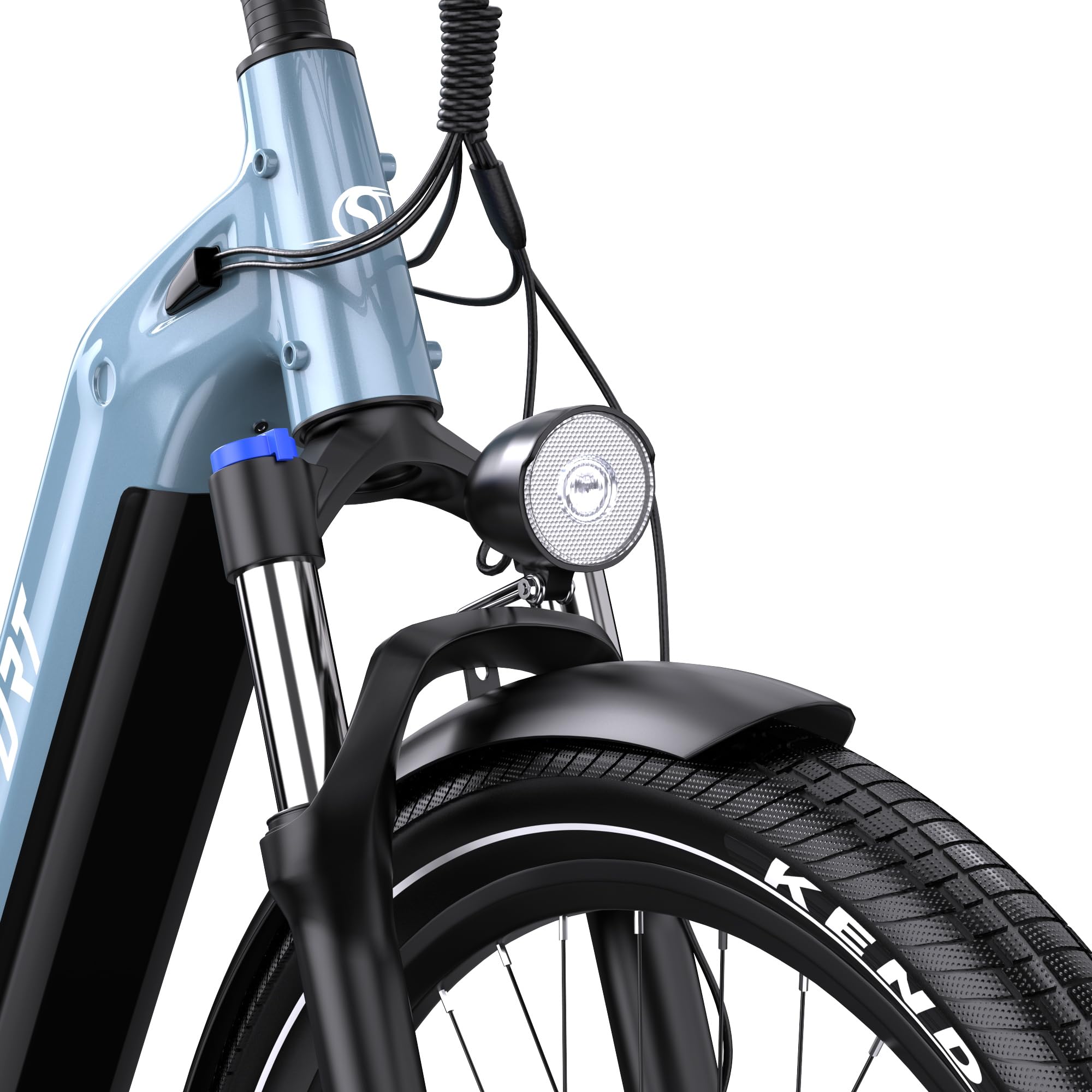 La bicicletta elettrica WT05 da 27,5 pollici con sensore di coppia offre un supporto naturale alla guida, una batteria integrata da 18,2 Ah, cambio a 7 marce, freni a disco idraulici e una sospensione