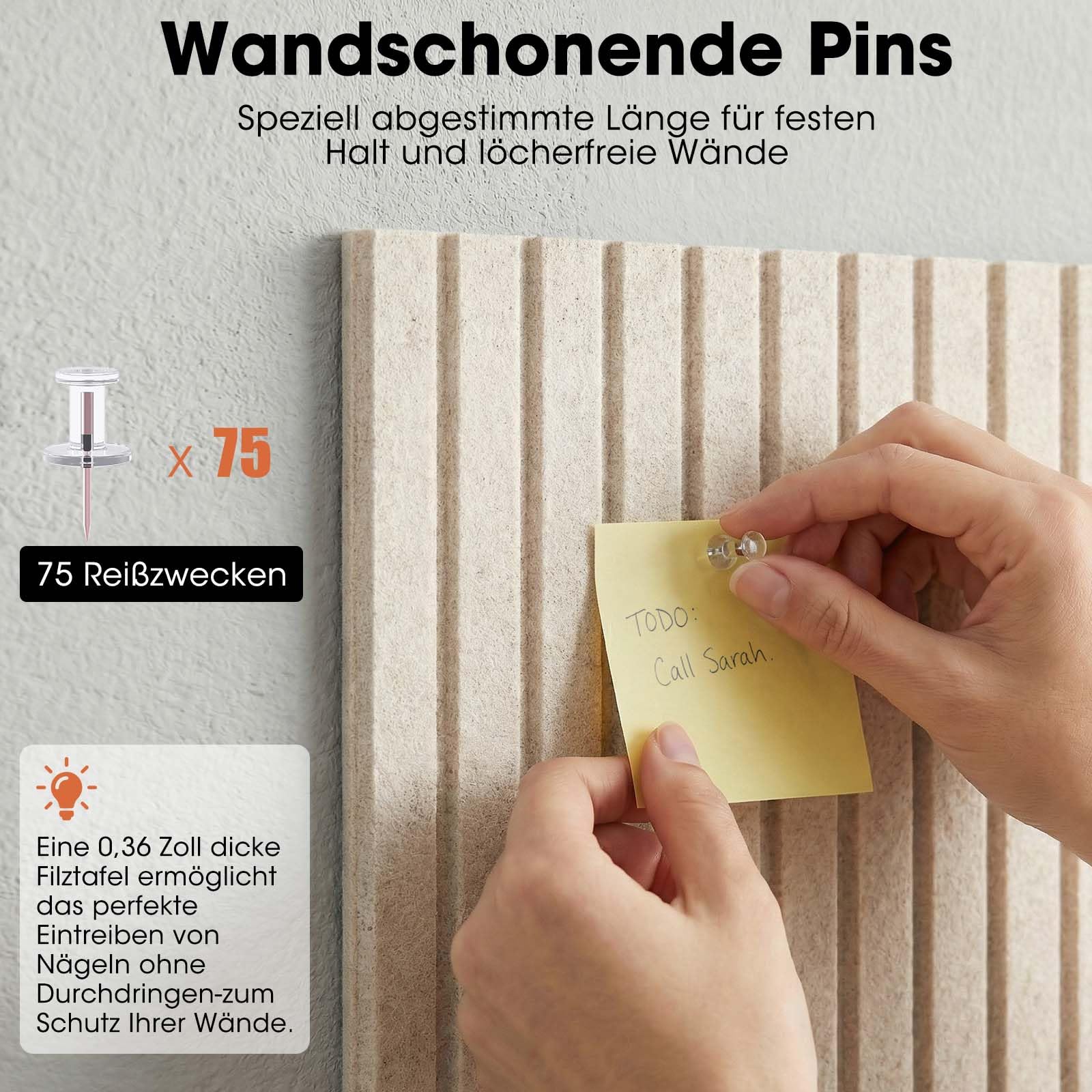 150 x 90 cm Große Filz Pinnwand, 15er Pack Pinnwand Kork Selbstklebend mit 75 Pinnadeln, Fotowand Pinnwand modern Memoboard, 0,9cm Dick korkplatte für Büro Schulen Kinderzimmer, Helles Kamel