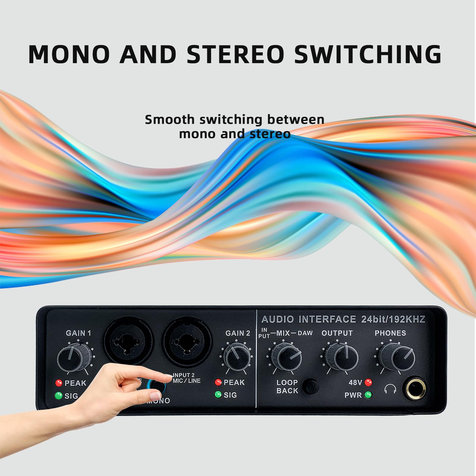CHICIRIS Interfaz de USB, Entrada de Sonido de Grabación de Micrófono de 192 KHz de 24 Bits, XLR/TRS, Condenser Instrument Micrófono de Grabación con 48V Phantom Power para Música, Transmisión en