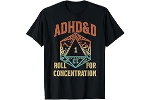 Retro Vintage ADHD&D Roll For Concentration For Gamer T-Shirt
