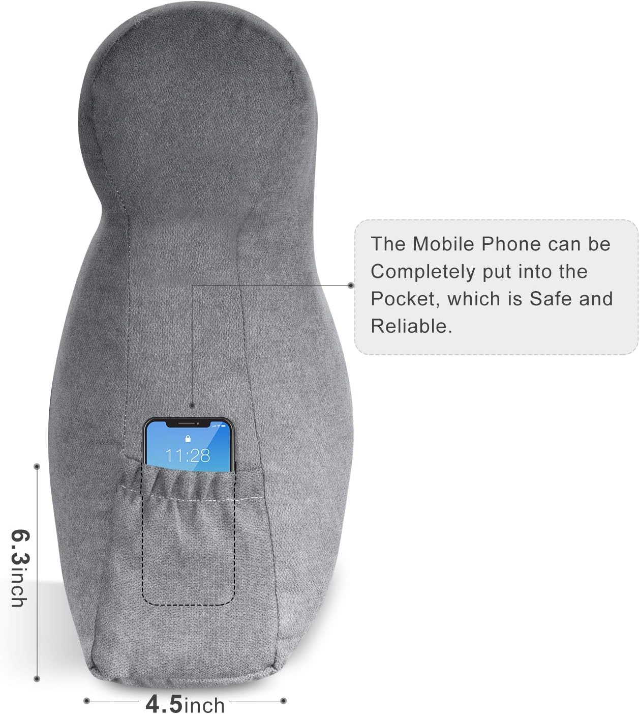 Vekkia Large Triangular Bed Rest Positioning Support Pillow for Reading in Bed, Perfect Bolster Lumbar Cushion for Day Bed & Bunk Bed, Wedge Headboard Pillow with Removable Cover Grey (Queen) : Everything Else