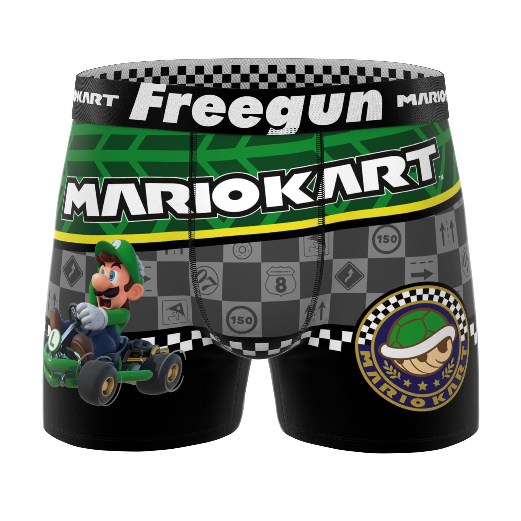 FREEGUN Boxer Enfant Mario Kart, Caleçon Garçon Mario, Doux et Confortable (Lot de 3)