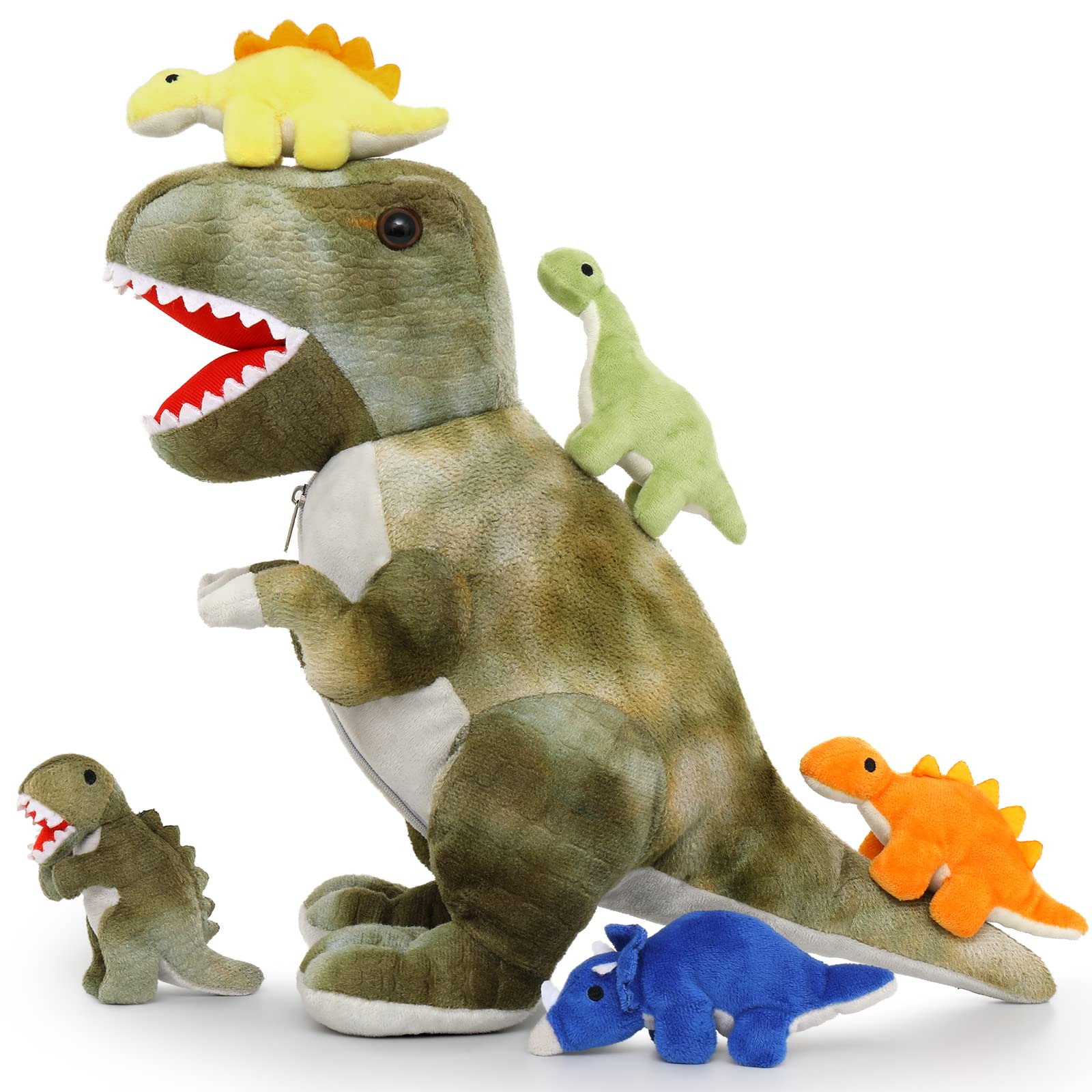 MaoGoLan Dinosaur Teddy Stuffed Animals,50cm Giant Dino Mommy with Baby Inside, Cuddly T-Rex Dinosaur Soft Plush Toys for Kids Birthday — image 1