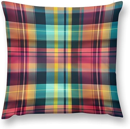 Miniatura 2 de Fundas de almohada de 16 x 16 pulgadas, fundas de almohada retro a cuadros, decoración de habitación, cojines decorativos para sala de sofá, cama,