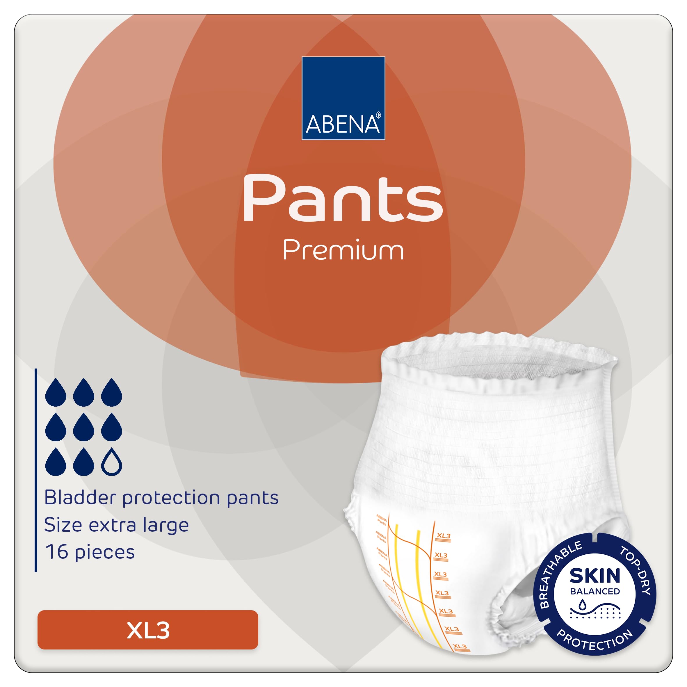 Pants Premium Pull-Up Incontinence Pants, Eco-Labelled Incontinence Pants for Men & Women, Discreet, Protective, Breathable, Comfortable - XL 3, 130-170cm Waist, 2600ml Absorbency, 16PK