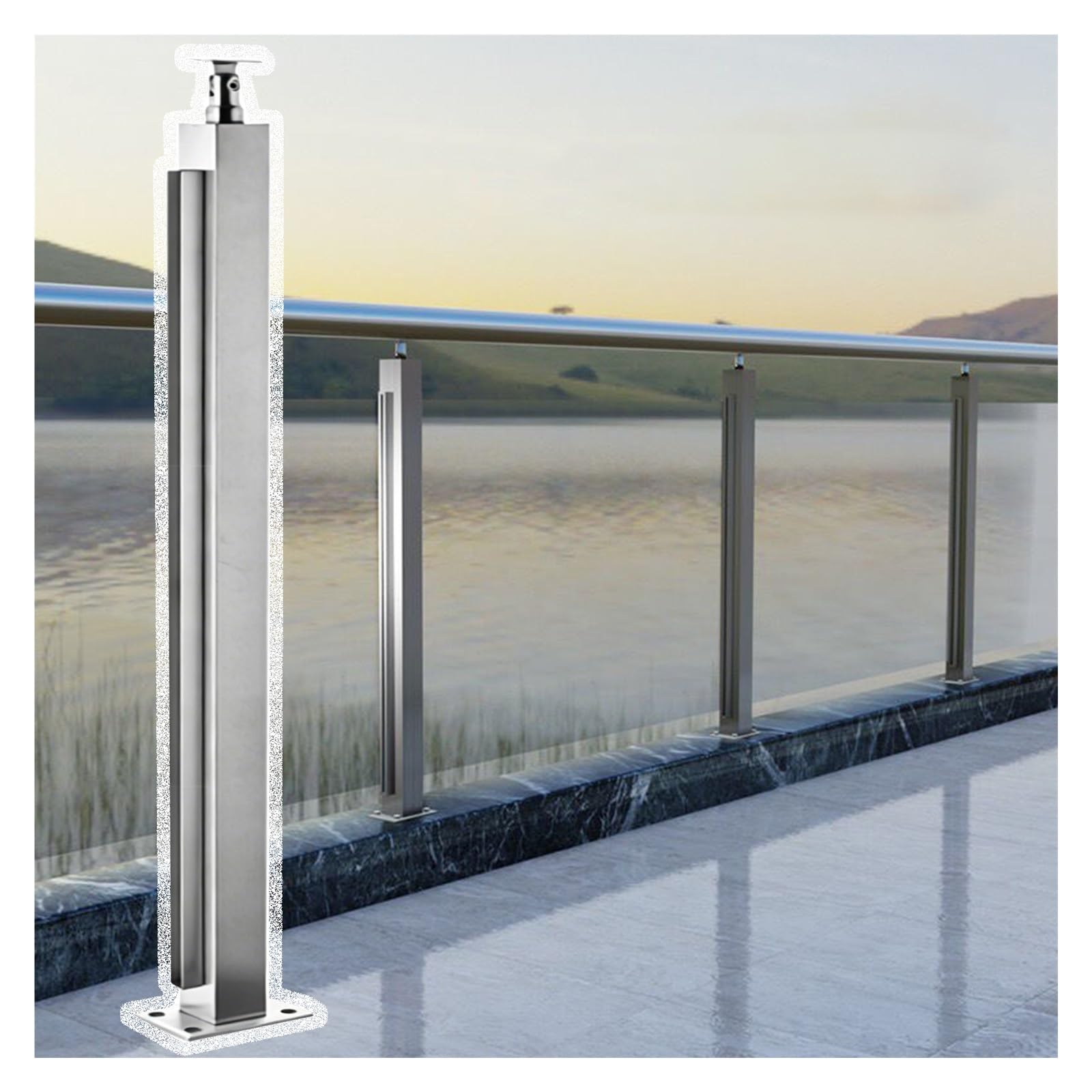 Garde-corps de terrasse pour balcon et escalier avec verre sécurisé
