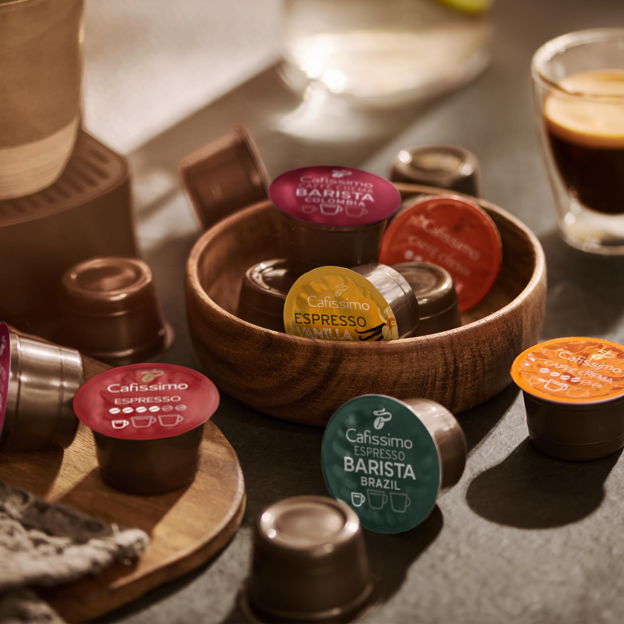 Tchibo Cafissimo Vorratsbox Espresso Brasil Kaffeekapseln, 384 Stück – 4x 96 Kapseln (Espresso, ausdrucksstark mit Nussnote), nachhaltig & fair gehandelt