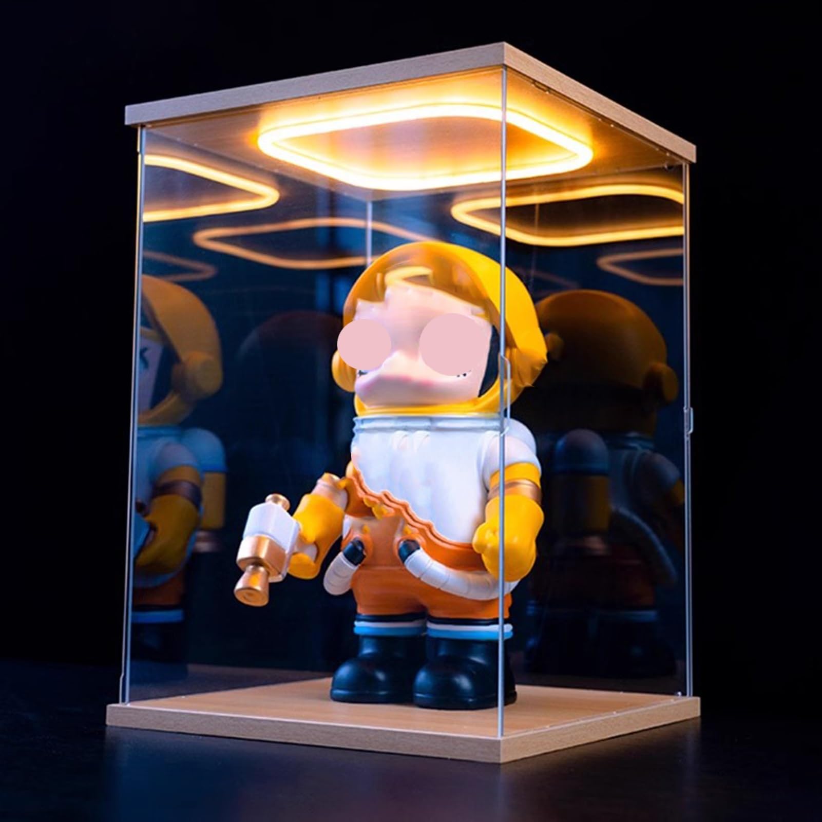 Clear Plastic Showcase, Acrylic Display Case For Action Figures & With Led Light, Multiple Sizes(55x55x20cm(22"x22"x8"))
