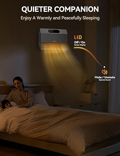 Miniatura 5 de GiveBest Calentador de pared inteligente, calentador de espacio de calentamiento rápido de 1500 W para dormitorio, calentador eléctrico de