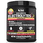 Zeal Electrolyte Powder - 90 Servings | Keto Electrolytes Powder | Zero Sugar, BCAAs, B-Vitamins | Potassium, Zinc, Magnesium | Hydration Powder Recovery Drink | Pink Lemonade
