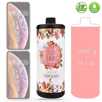 UV Resin 1,000g - Crystal Clear Improved Ultraviolet Curing Epoxy Resin for DIY Jewelry Making, Craft Decoration - Hard UV Glue Solar Cure Sunlight Activated Resin for DIY Resin Mold, Casting, Coating