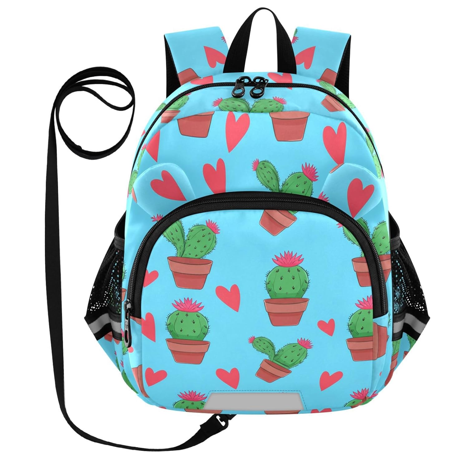 Cactus Heart Lightblue Toddler Harness Backpack for Boys Girls 3-6 Years Kids Backpack with Anti Lost Safety Leash Child Leash Backpack for Walking Travel Preschool