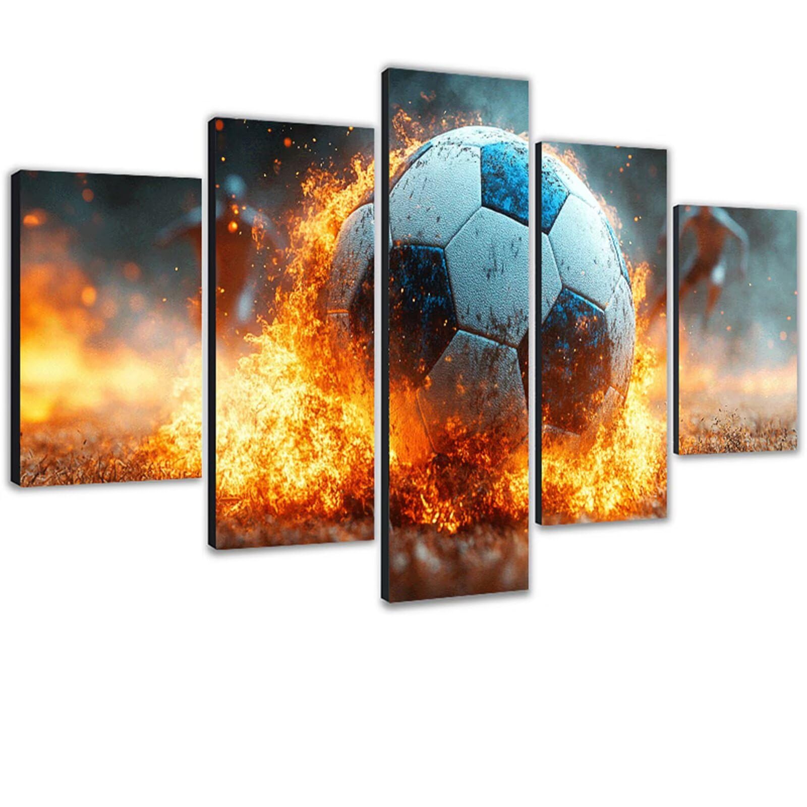 Diamond Painting Piłka nożna Diament Malarstwo Dorośli Ogień Diamentowe Malarstwo DIY Dorośli Ścieg krzyżykowy Pełny zestaw z diamentami, Dekoracja domu 5 sztuk 138 x 275 cm 0m-651
