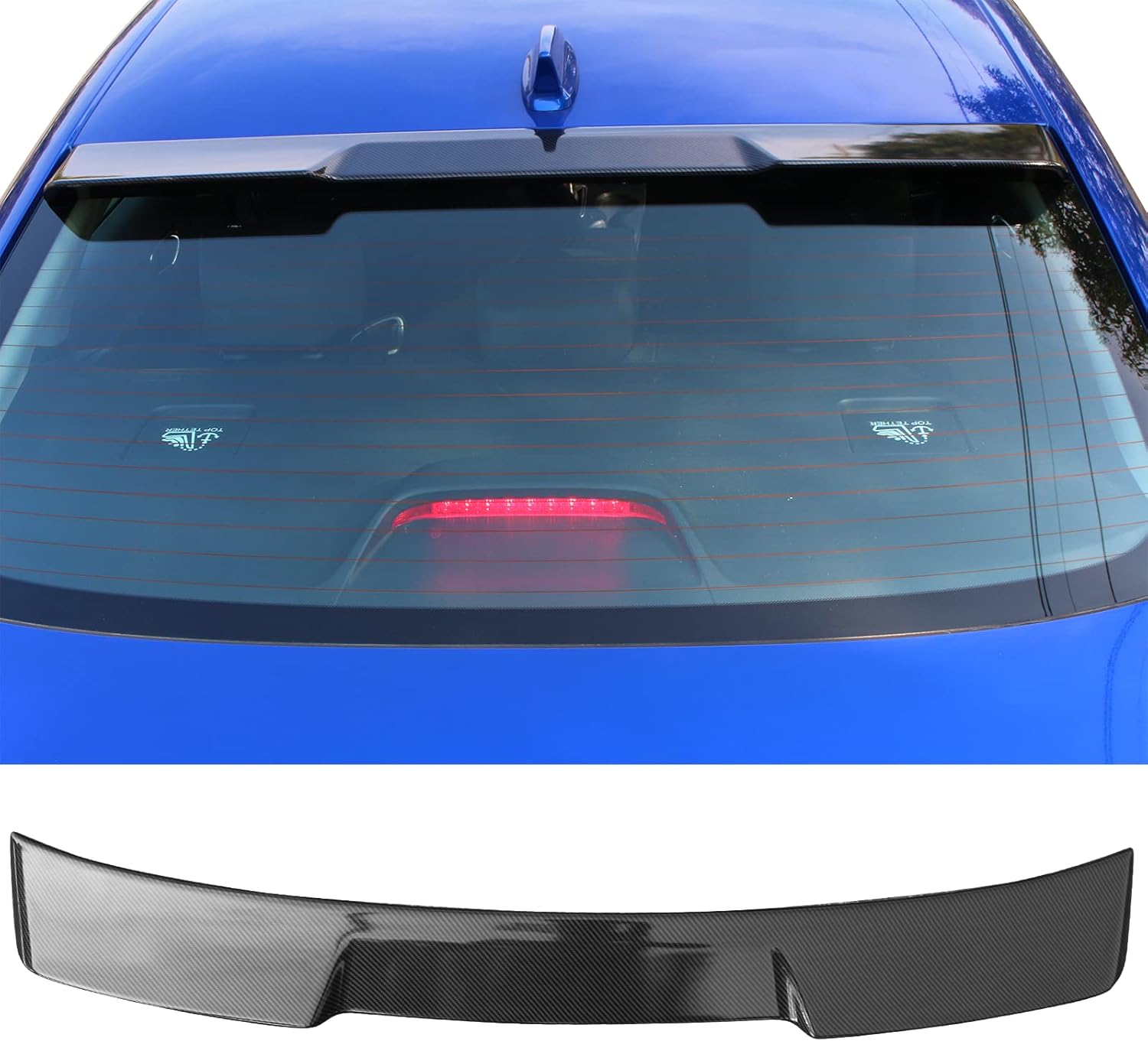 IKON MOTORSPORTS, Rear Window Roof Spoiler Compatible with 2022-2026 Honda Civic 11th Gen Sedan, IKON Style Painted #NH737M Polished Metal Metallic ABS Top Roofline Windshield Visor Spoiler Wing