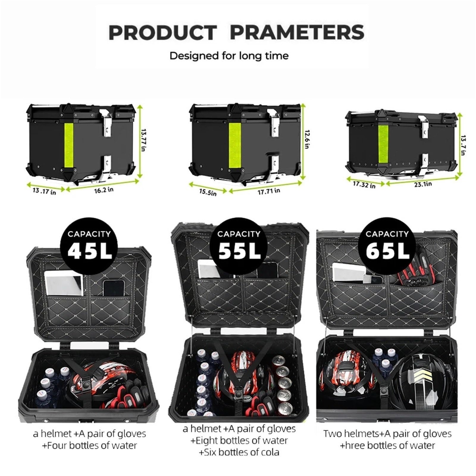 Baúl de Moto Caja de Aluminio CNC para Casco de Motocicleta, baúl Superior, Caja de Viaje, Compatible con VOGE DS525X, Valico 525, DSX 650D, 900DS, ADV, 2024(45L Black with X)