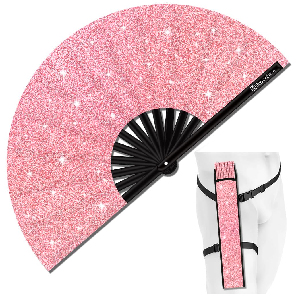 Amazon.com: Raveahem Glitter Large Rave Folding Clack Hand  display picture 1