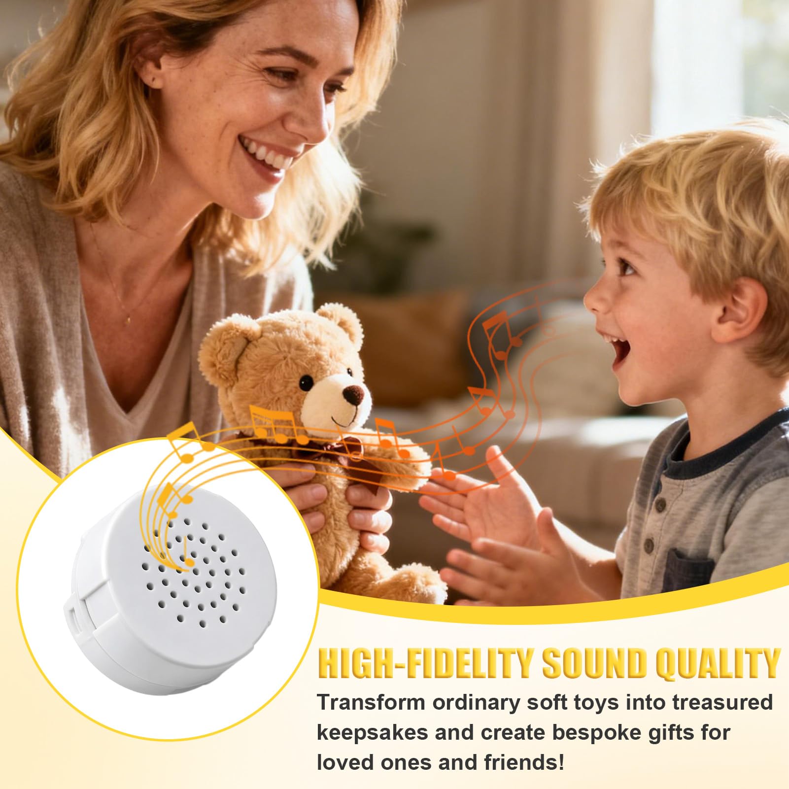 2pcs Enregistreur Vocal pour Peluche 60 Secondes, Mini Enregistreur Vocal Enfant Programmable, Boîte de Son Vocale Enregistrable pour Jouets/Peluches, Message Personnalisé, Cadeau DIY