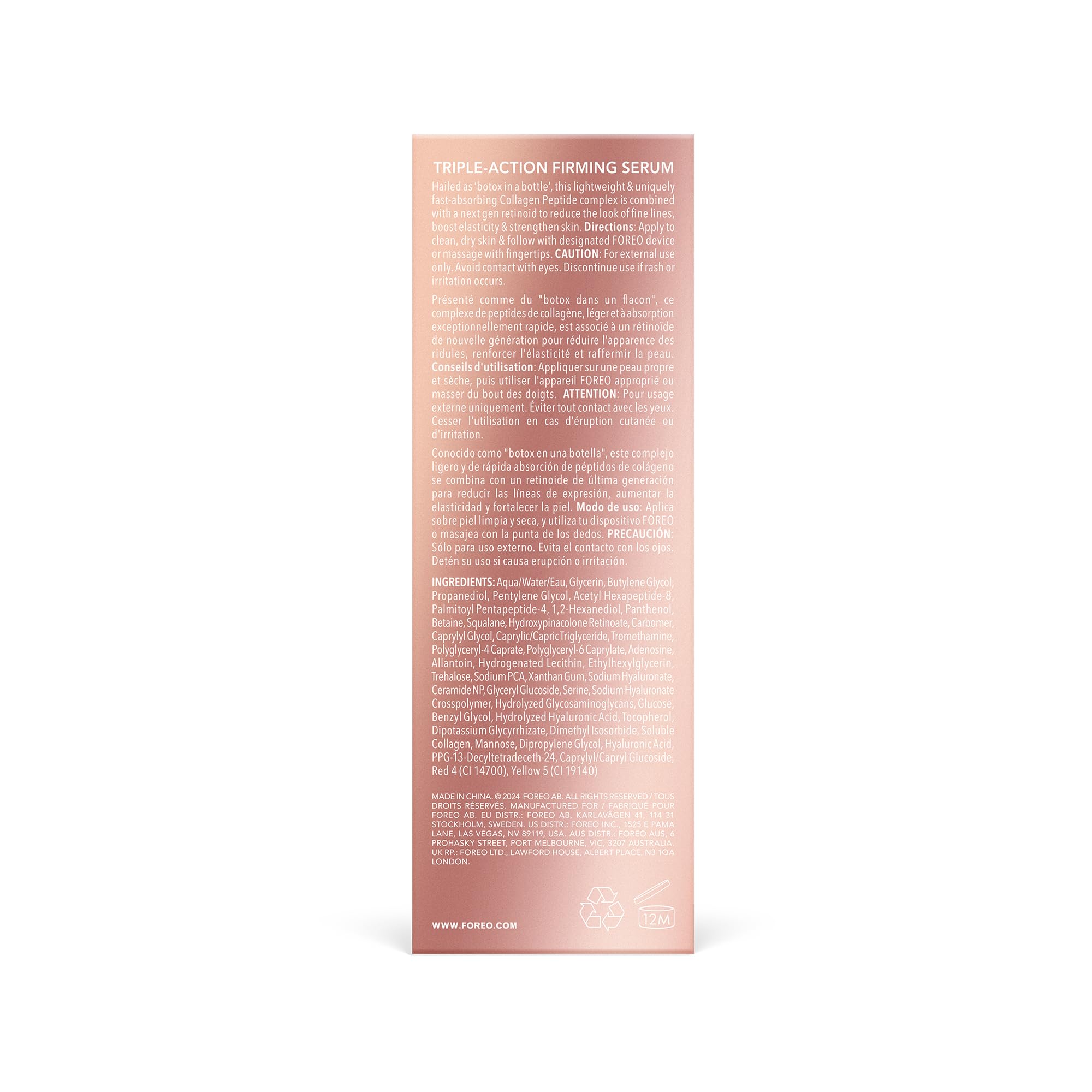 FOREO SUPERCHARGED Sérum raffermissant triple action - Gel conducteur - Acide hyaluronique et squalane - Sérum hydratant visage intense - Végan et sans cruauté - Toutes peaux - 30 ml