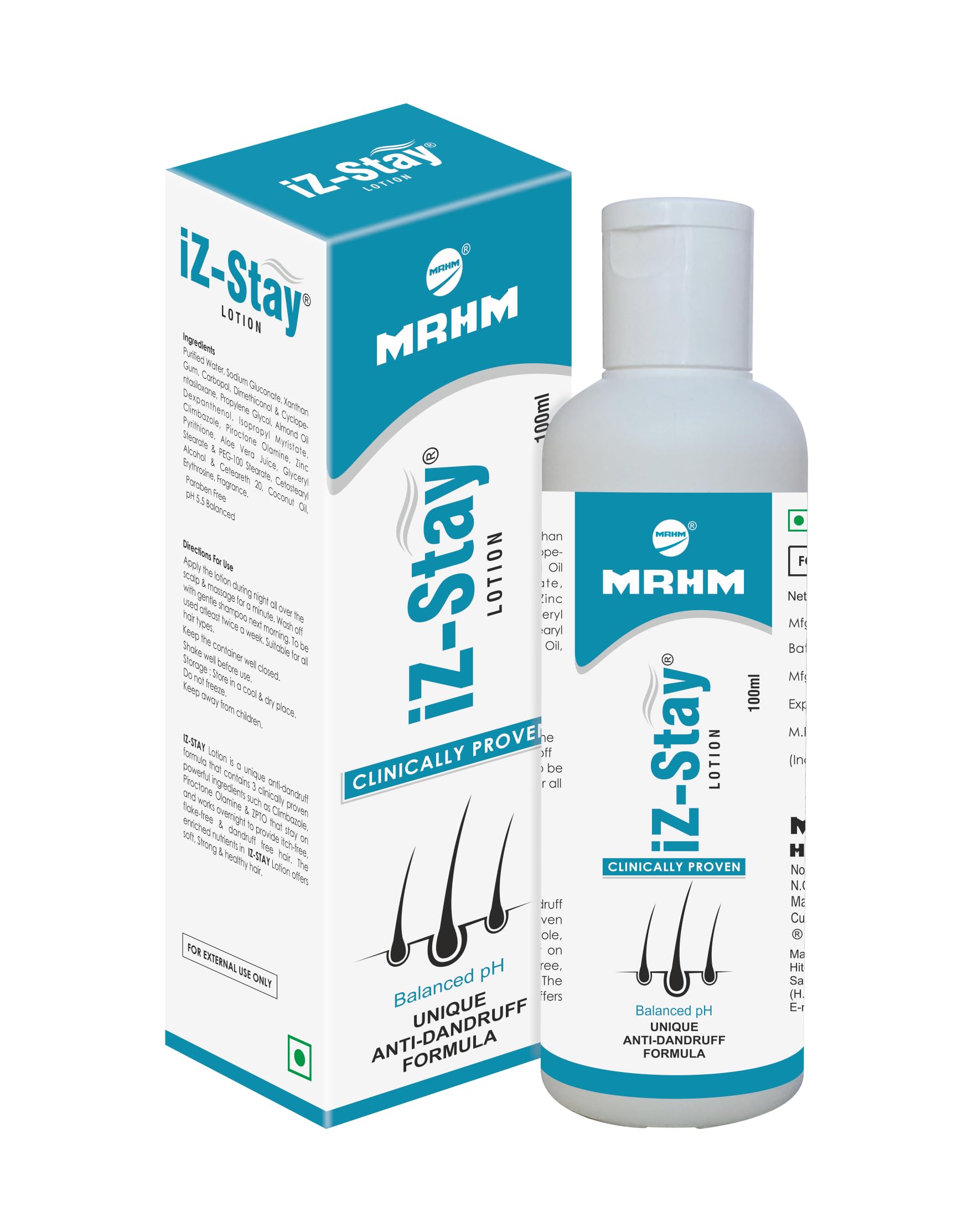 MRHM PHARMA MRHM iz Stay Anti Dandruff Lotion 100 ml - Image 1
