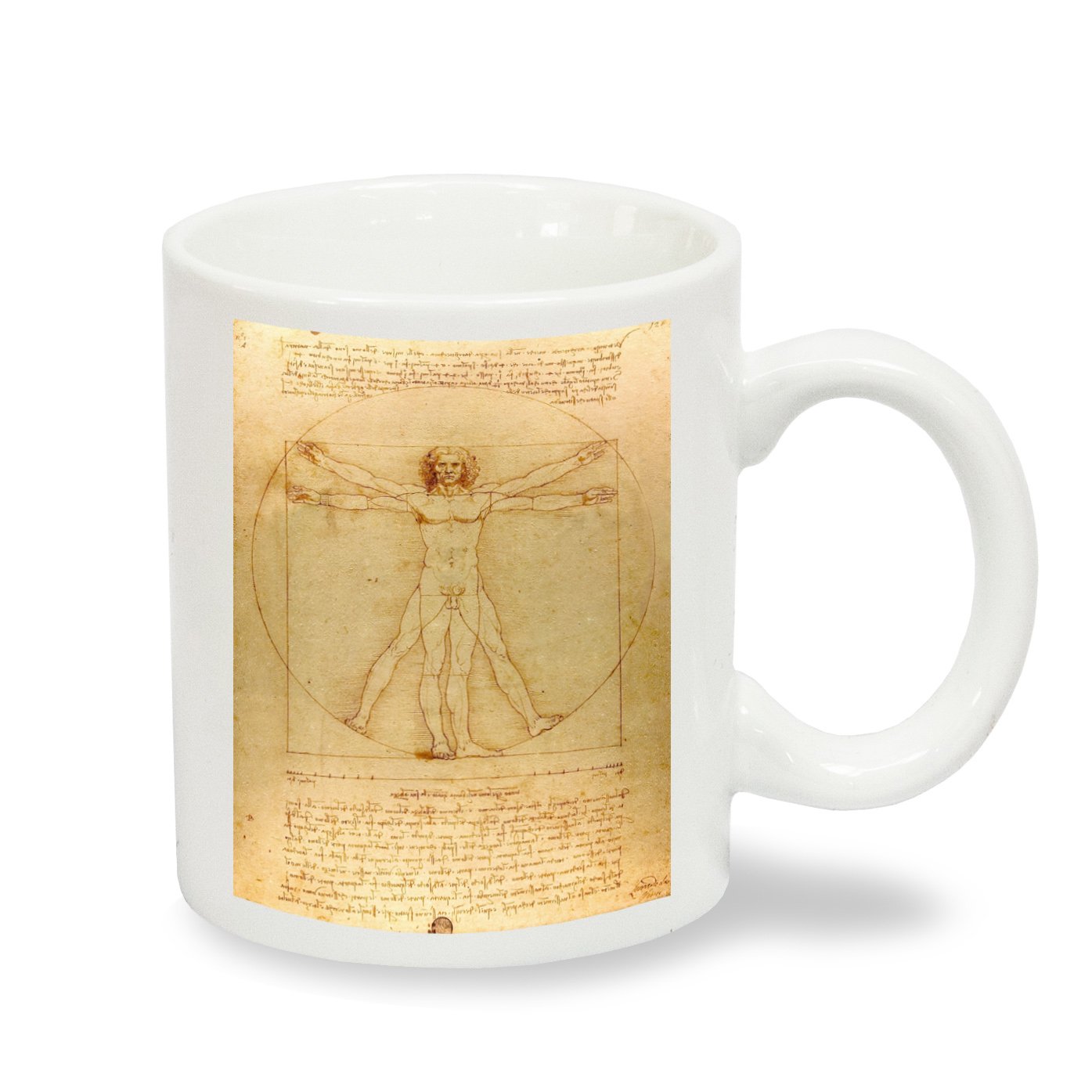 Leonardo Da Vinci Vitruvian Man Sketch Novelty Coffee Mug - Exclusive to the Serendipity Vita Collection