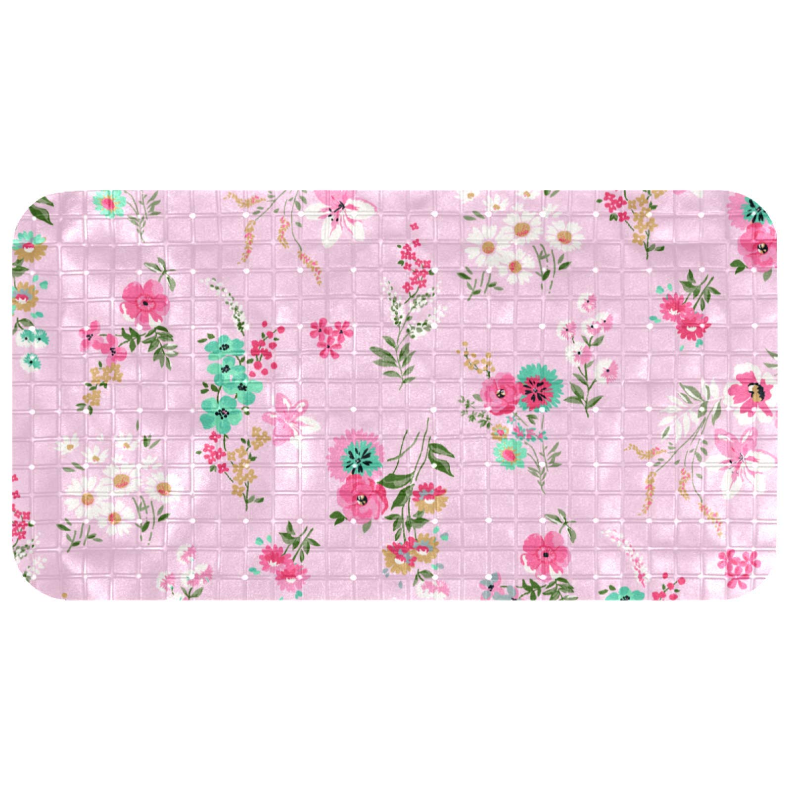 Tapis de bain antidérapant à ventouses motif géométrique Vector 35x67