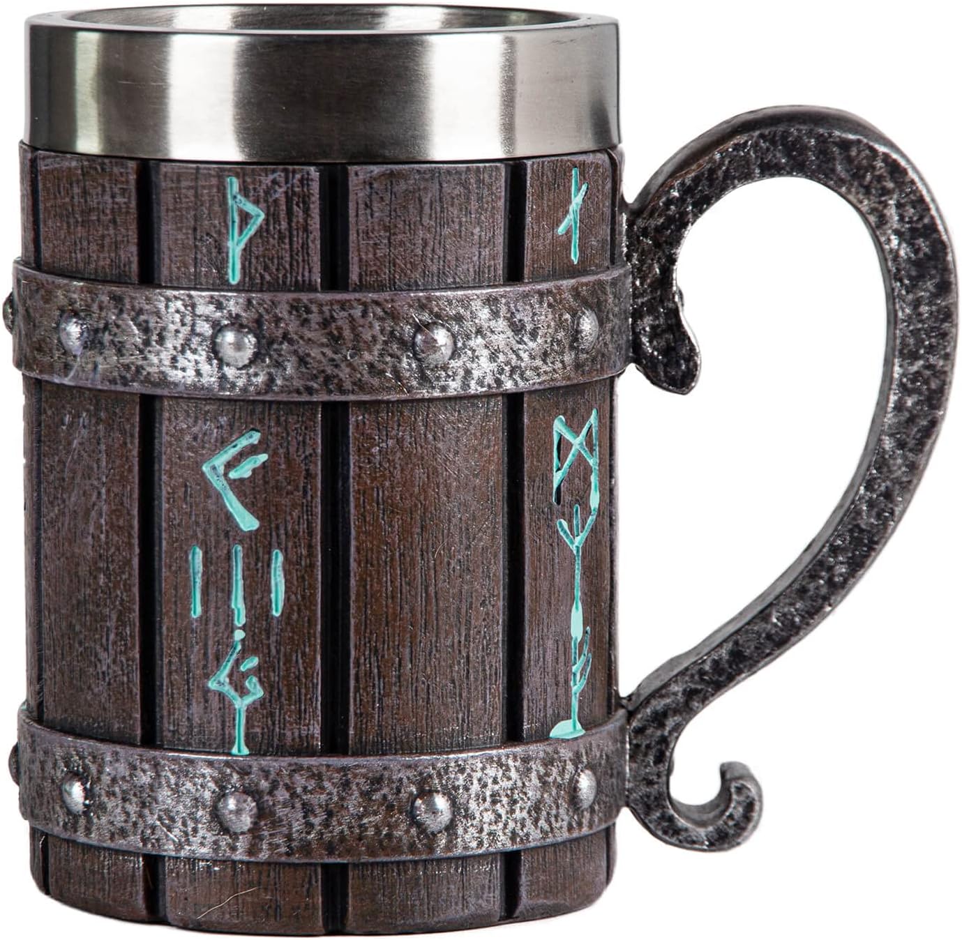 Nordic Viking Rune Mug Beer Tankard Cup for Men, Stainless