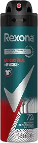 Rexona Desodorante Antitranspirante Aerosol Masculino Antibacterial + Invisible 72 Horas 150Ml (A Embalagem Pode Variar)