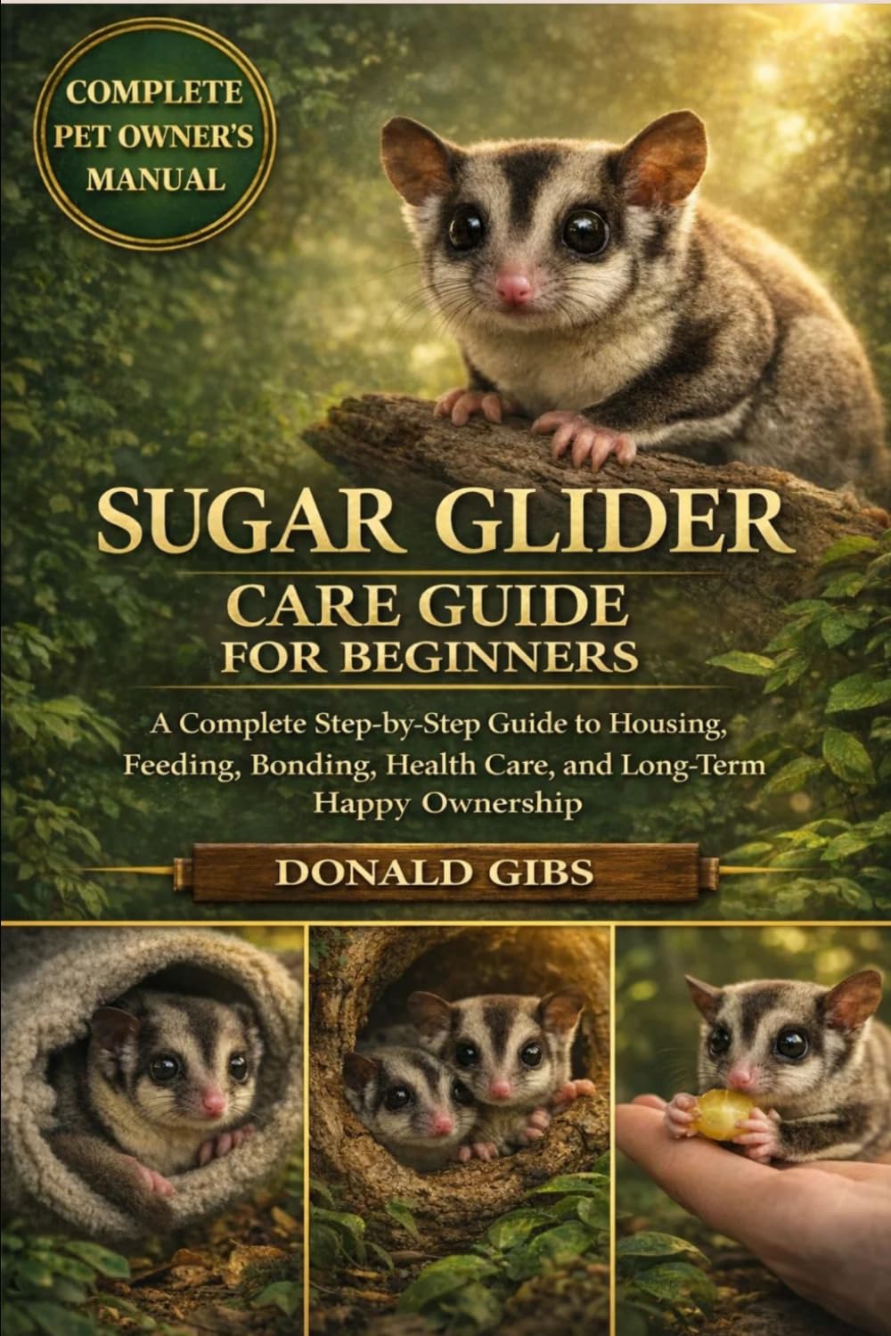 SUGAR GLIDER CARE GUIDE FOR BEGINNERS: A Complete Step-by-Step Guide to Housing, Feeding, Bonding, Health Care, and Long-Term Happy Ownership.