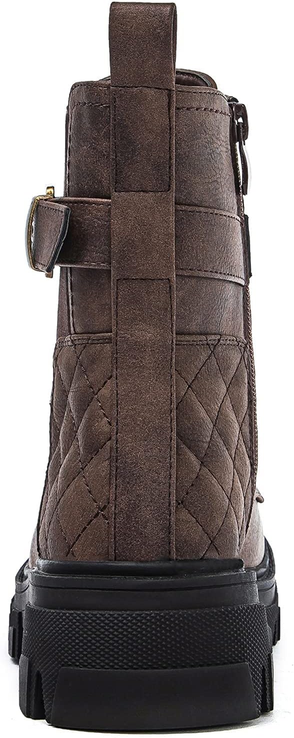 GLOBALWIN Women's Combat Boots Lace Up Ankle Booties Comfortable Lug Sole... - Picture 15 of 46