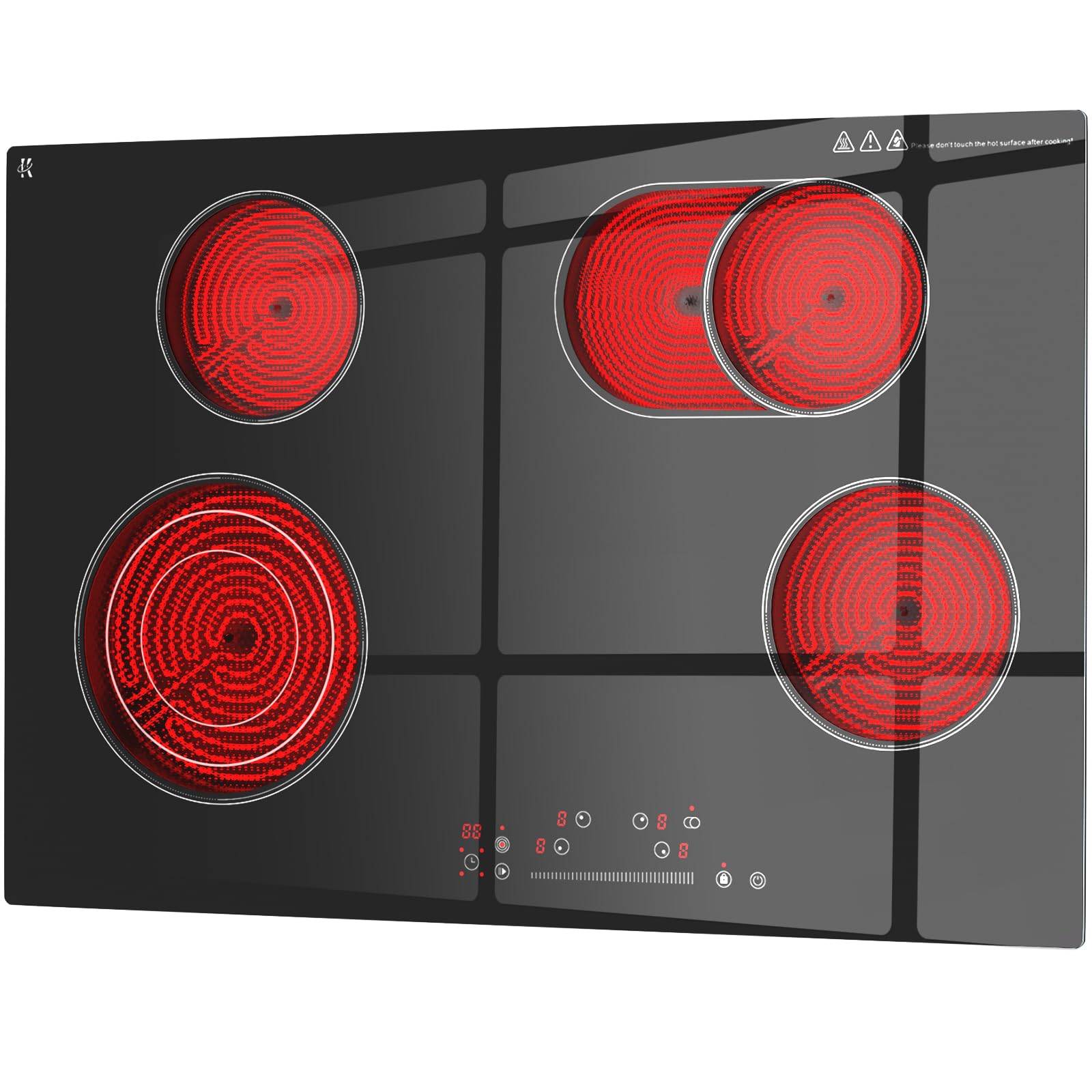 Photo 1 of 30 Inch Electric Cooktop 4 Burner Built-in Stove Touch Control, Hard Wire