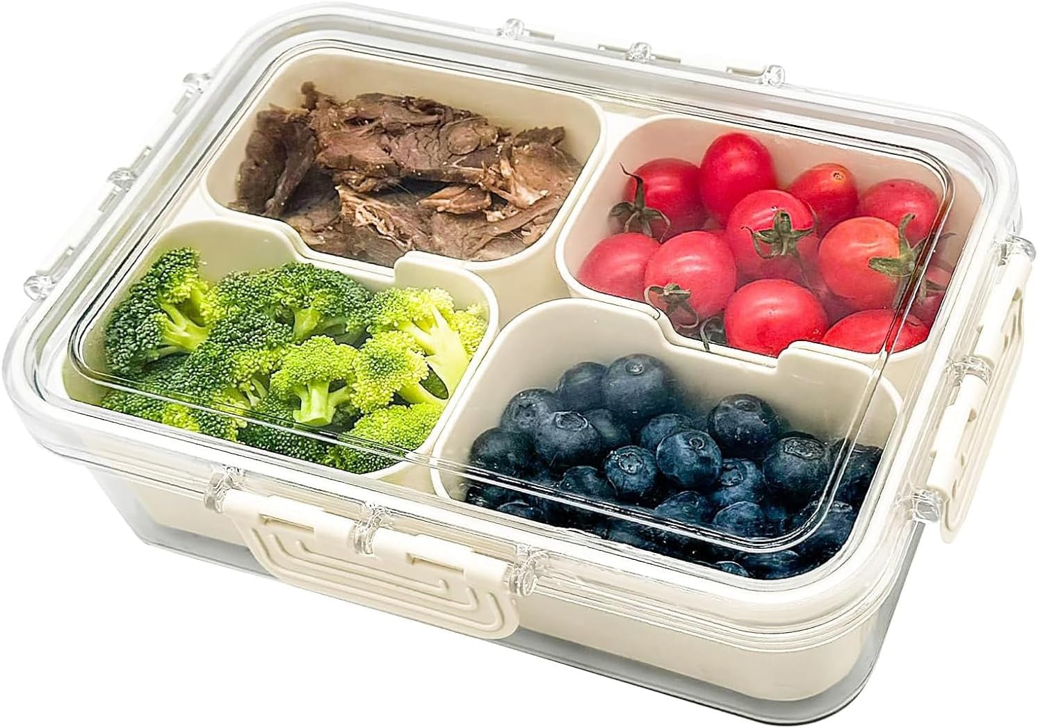 Boîte à Goûter 6 Compartiments Rotative - Organisation Snacks Fruits Noix Amovible Boîte Collation Amovible