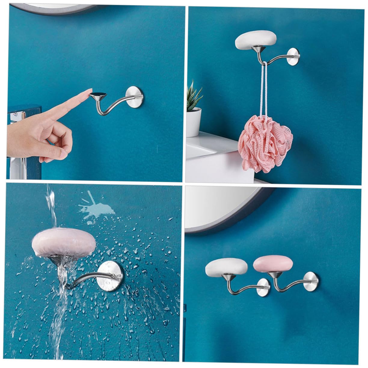 Amosfun 3 Piezas Soporte de jabón magnético Tablero para Doblar Camisas jabonera de Cocina Jabonera de Pared magnética Jabonera con Ventosa Accesorio de baño Jabonera para escurrir líquido