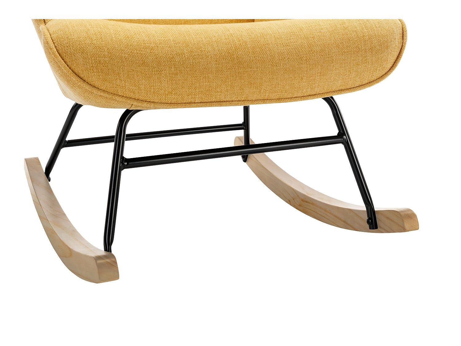 Vente-unique - Fauteuil à Bascule en Tissu chiné Jaune Moutarde ELMINA II
