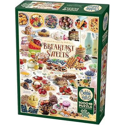 Cobble Hill 1000 Piece Puzzle - Breakfast Sweets - Sample Poster Included