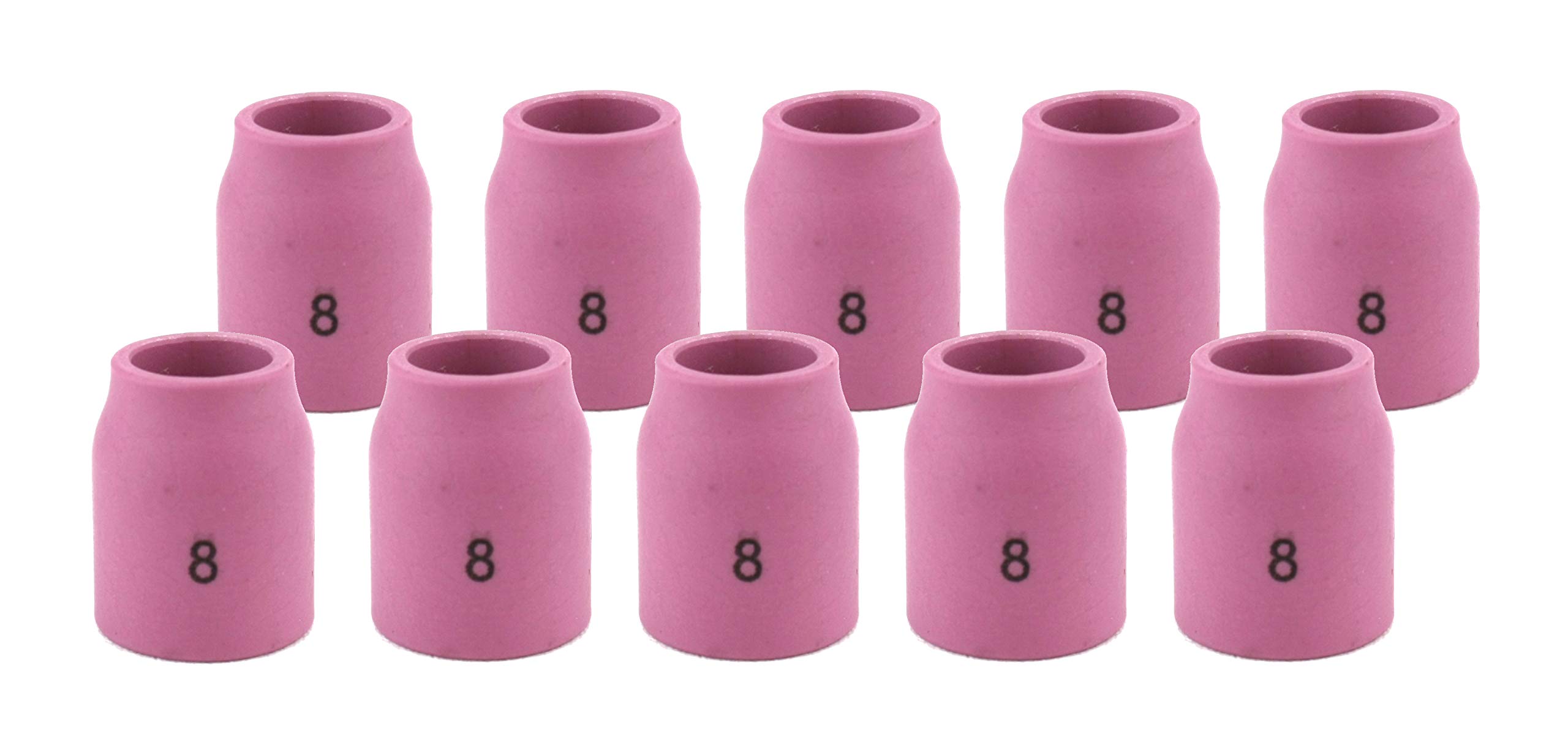 Alumina Nozzle Cups for TIG Welding Torches Series 9/20/25 with Gas Lens Set-Up - Model: 53N61S - #8 (1/2