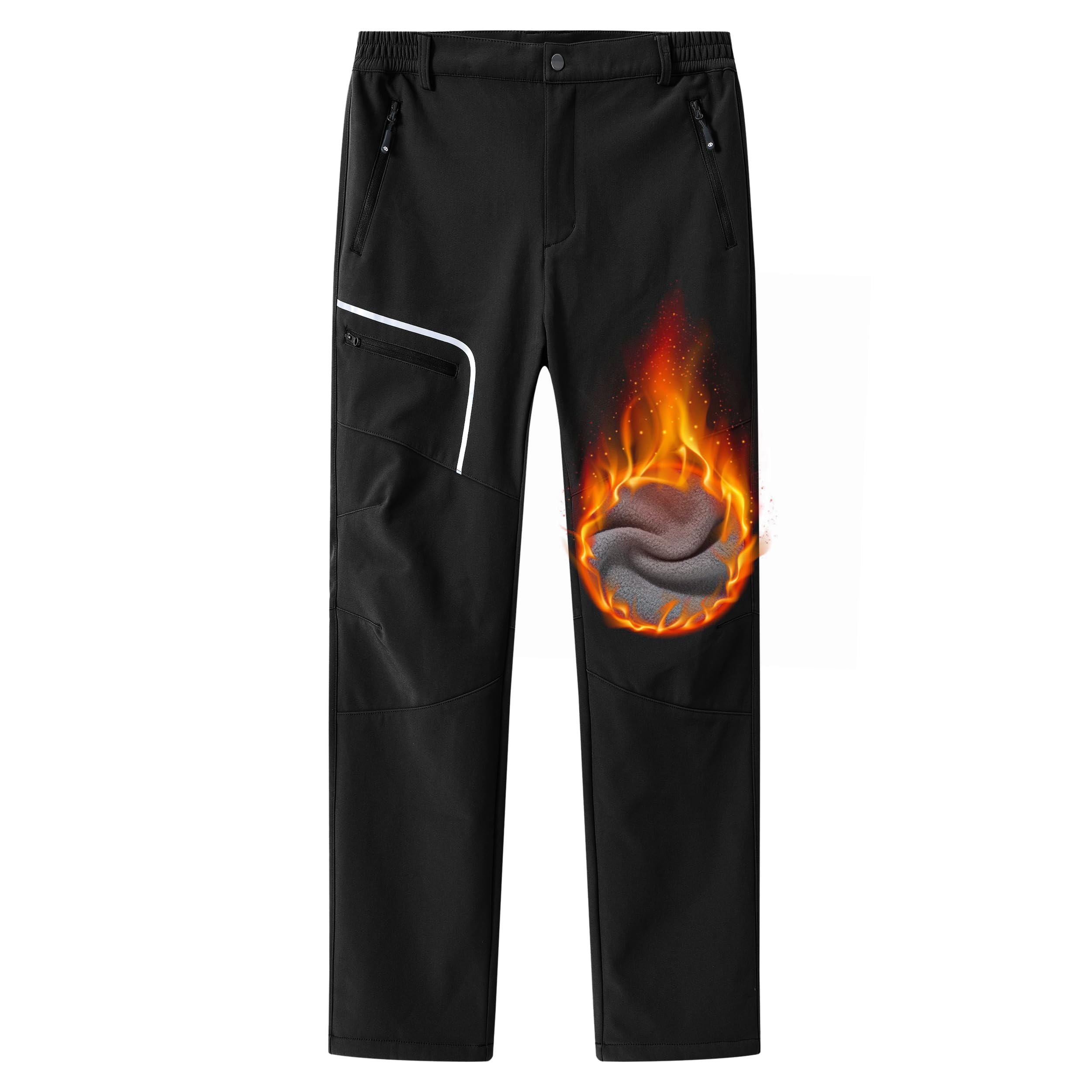 MoFiz Hombre Pantalones de Nieve Impermeables Montaña Softshell Pantalón Invierno Trekking Escalada Esquiar Cálidos Moto Pants