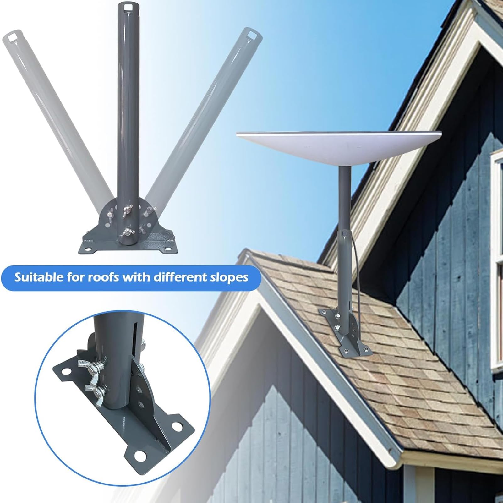 Mount Stainless Steel Wall Bracket, for Drive Performance , Easy Setup Near of Gable Brick Concrete,Visually Appealing for Devices, 40cm Height