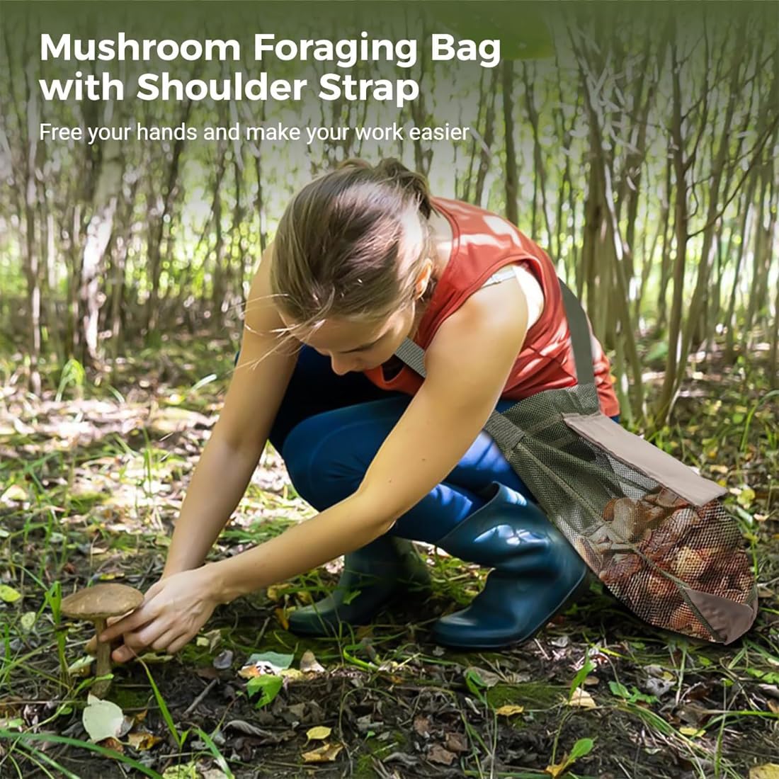 IKOPFLN Mochila Setas Bolsa Para Setas Bolsa De Caza De Setas Bolsa De Búsqueda De Hongos Bolsa De Caza De Hongos Con Cinturón De Hombro Ajustable Bolsa De Almacenamiento De Verduras