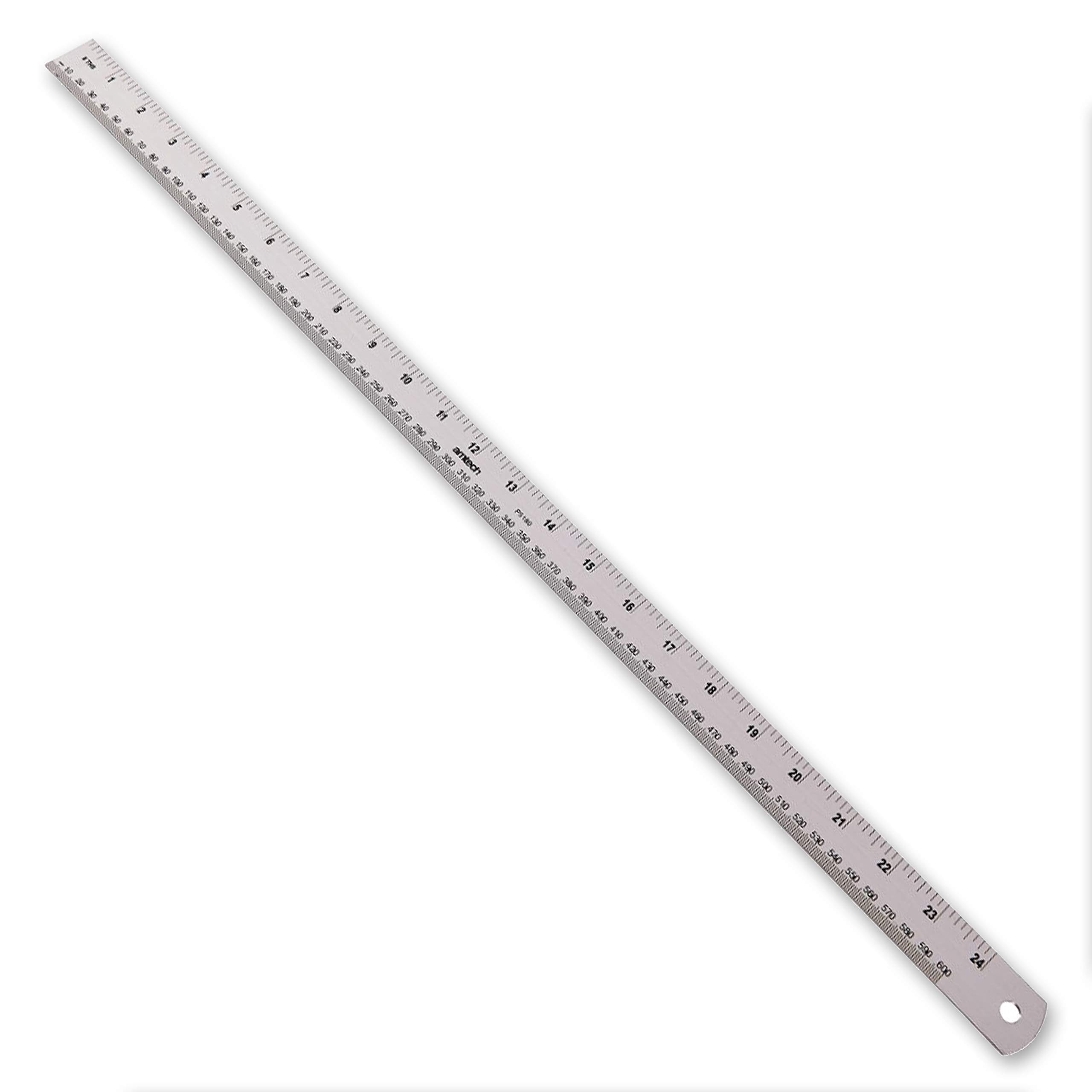24" Long Metal Ruler - 600mm Double Sided Carpenter/School Measuring Ruler