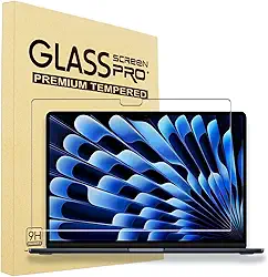 i-Tensodo Protetor de tela de vidro temperado para laptop MacBook Air 15 (lançado em 2023 M2 Chip A2941/ lançado em 2024 M3 Chip A3114), 9H, sem bolhas, 2,5D
