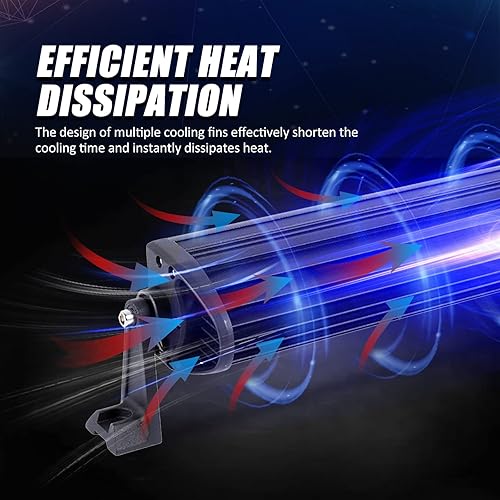 Miniatura 3 de Auxbeam Barra de luz LED de 22 pulgadas de 120 W, 12000 lúmenes, impermeable, luz de trabajo todoterreno, luces de conducción, lente 5D, doble fila,