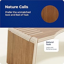 Squatty Potty Oslo Teak Folding Toilet Stool - Compact, Stylish, and Space-Saving Design for Better Bathroom Posture, Durable Teak, No Assembly Required