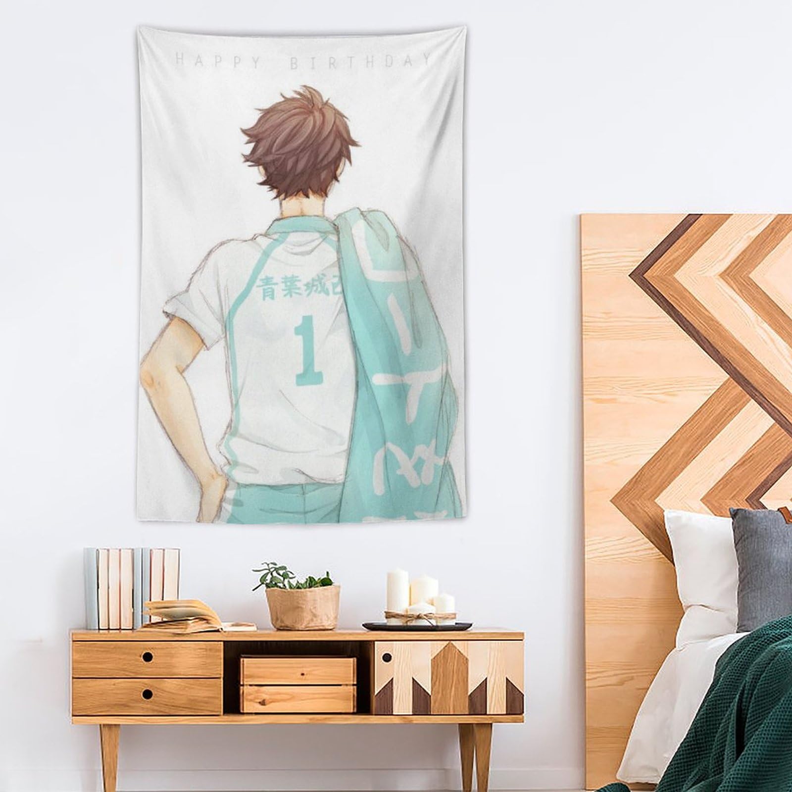 Amazon.co.jp: タペストリー 及川徹 ハイキュー!! 大判 壁掛け モダン