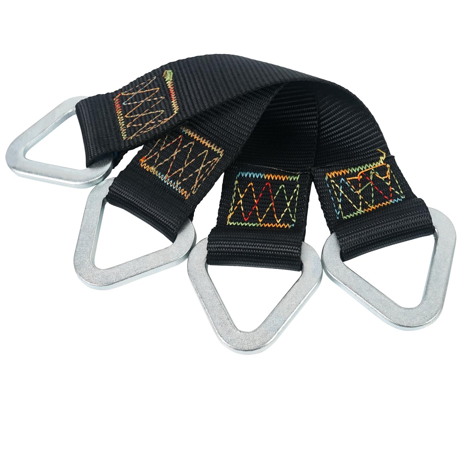 Aoneky Juego de 2 Correas para Hamaca Columpio de Árbol - 25 cm Correa Resistente de Nailon Negro con Mosquetón, Accesorios Colgante de Suspensión para Colgar Hamaca Columpio Saco de Boxeo y MMA