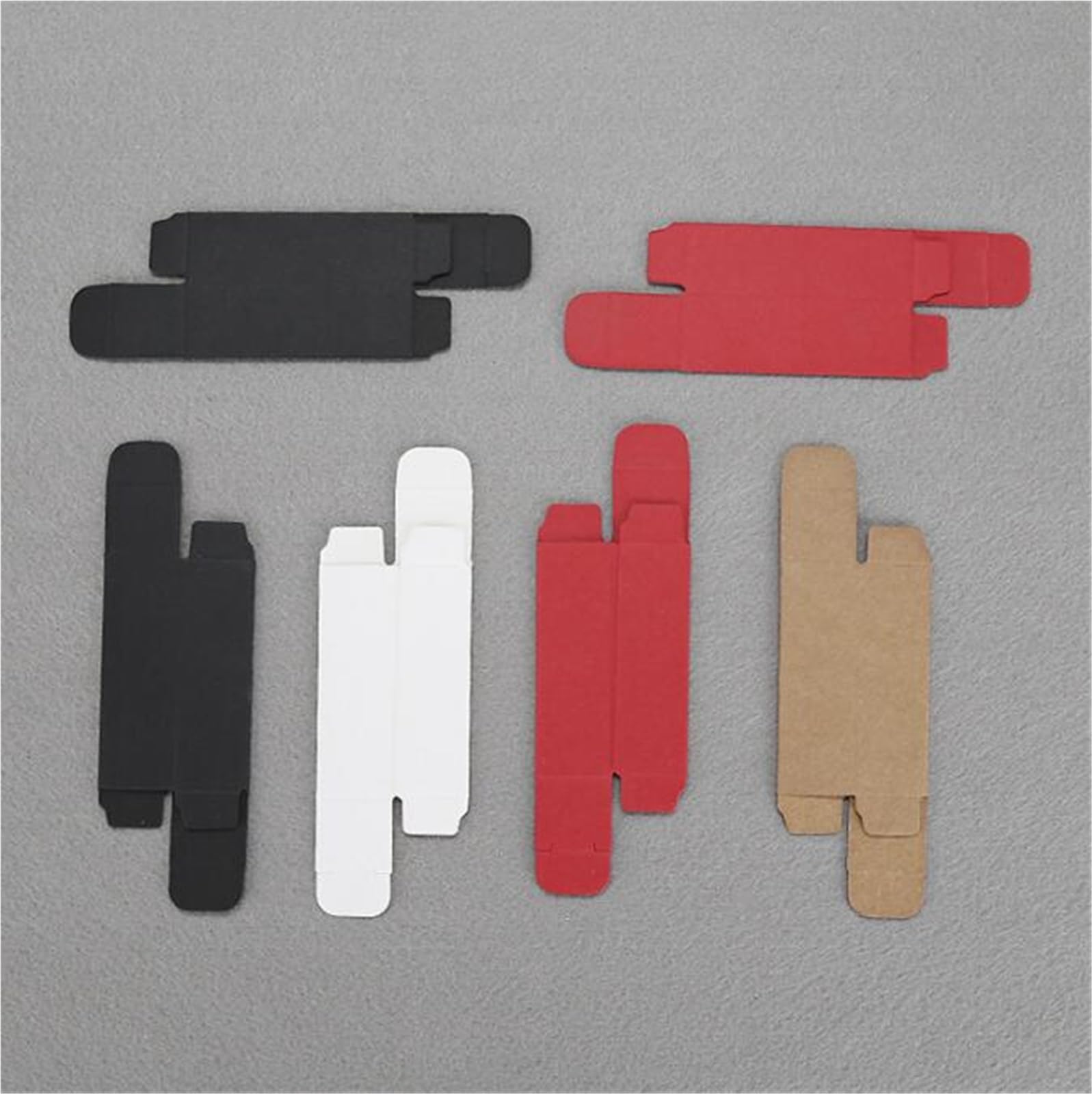 100 scatole di carta kraft rosse, bianche e nere, per contenere rossetti, cosmetici, regali, mini scatole di cartone (nero, 3 x 3 x 8 cm)