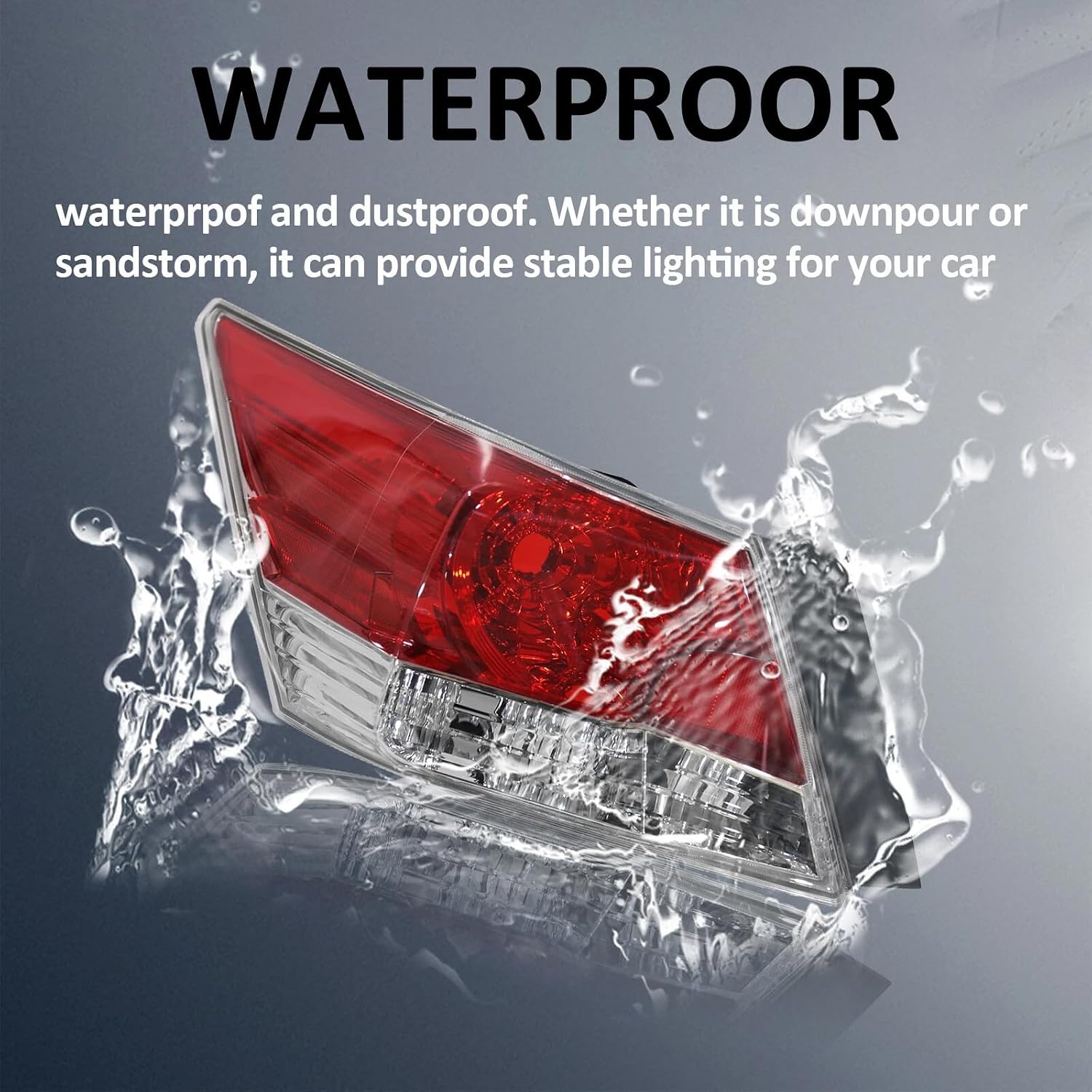 Tail Light Assembly Fit for 2008-2012 Honda Accord,Brake Lamp Rear Light for 2008 2009 2010 2011 2012 Accord 4 Door Sedan Replacement Left Driver Side HO2800172 33550TA0A01