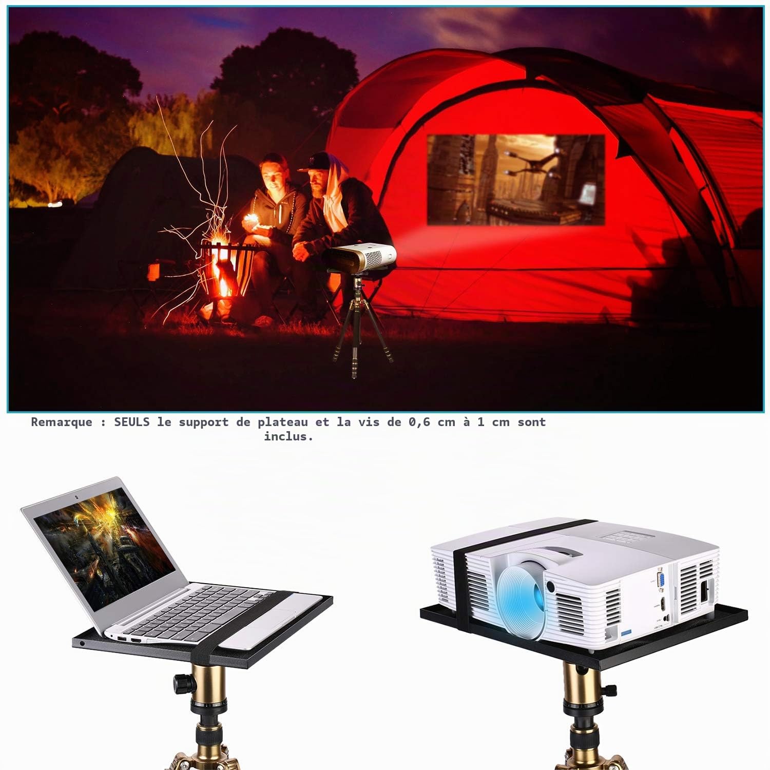 Neewer Support pour Ordinateur Portable avec Trépied à vis 1/4" à 3/8" - Projecteur de Palette
