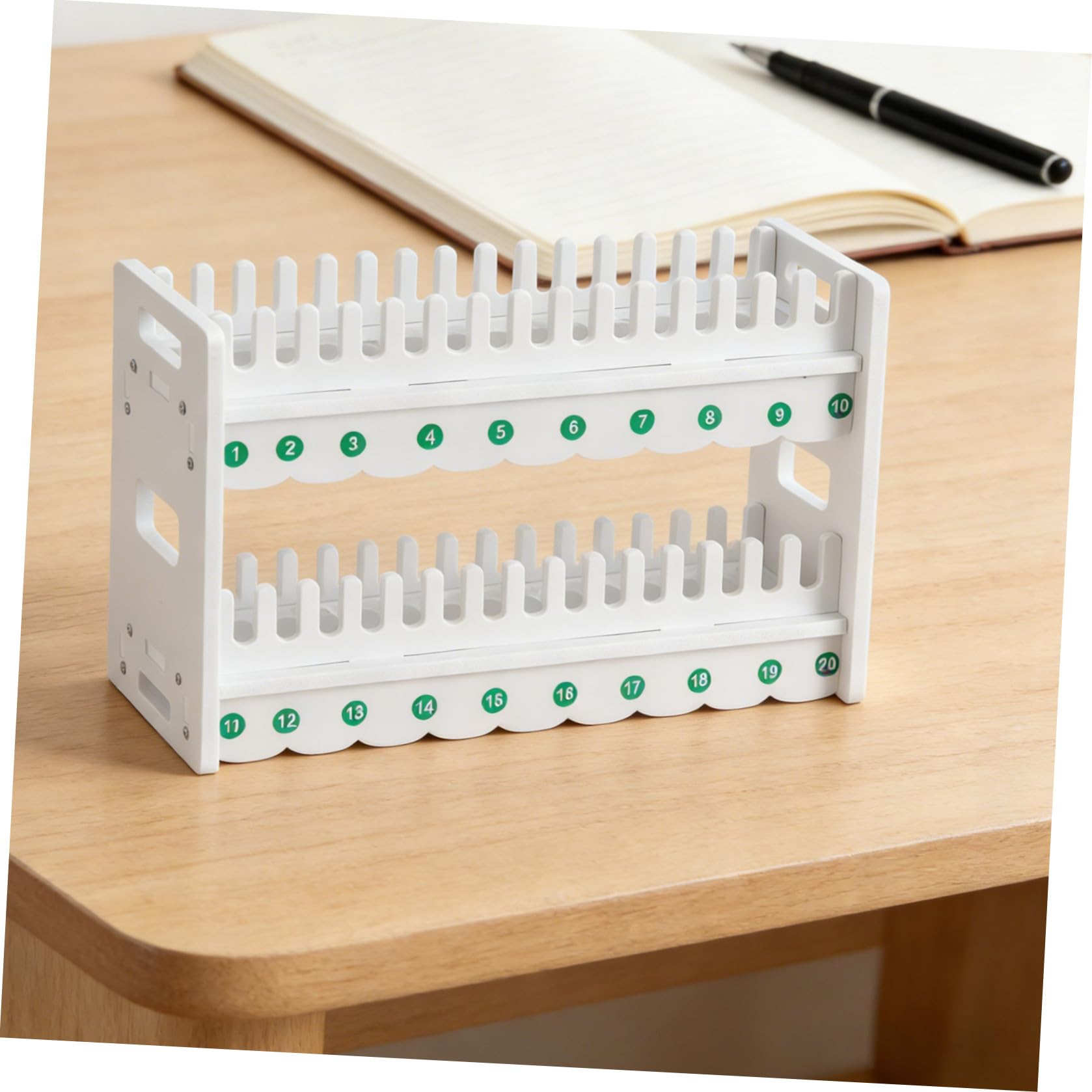 Generico Supporto Ottimizzazione da Cellulare Legno e a Bianco in per Scrivania 2 Livelli Design Elegante, Facile Montaggio dello Spazio per Negozi e Uffici