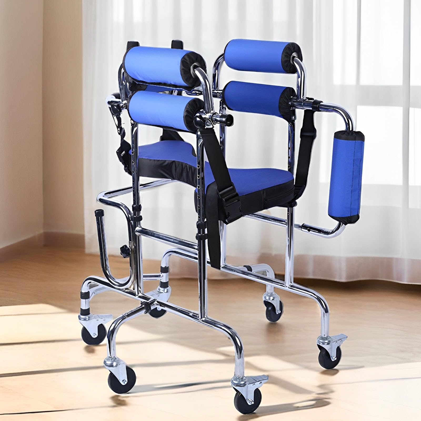 Ortopedia Rollator 6 Ruedas Caminadores Para Niños Con Parálisis Cerebral, Andadores Estrechos Con Asiento, Walking Aid Carro De Rehabilitación Con Asiento, Andador Móvil De Altura Ajustable